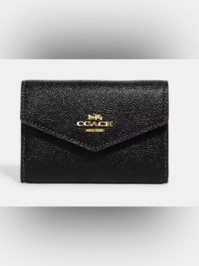 Coach  Leather Envelope Wallet with Gold Logo
